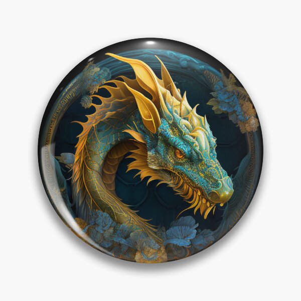 Artikelvorschau, Fantasie-gelber Drache mit blauem Elementdesign entworfen und verkauft von FantasySoul.