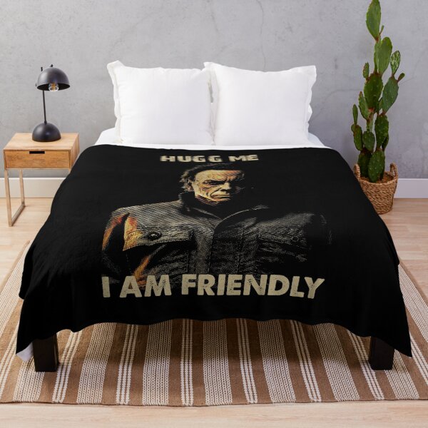 Item preview, Hugg Me I Am Friendly - Funny Sarcastic Scary Horror Halloween Haddonfield Illinois | Horror Movie Addict designed and sold by MadeByRobots.