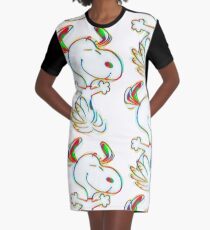 Colorful Snoopy Graphic T-Shirt Dress