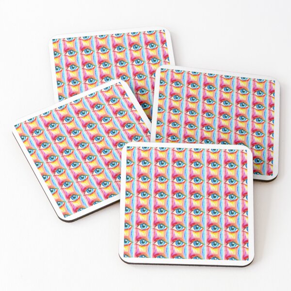 Item preview, Blue Eye Watercolor Striped Pattern - Red, Yellow, and Blue designed and sold by Aaron2610.