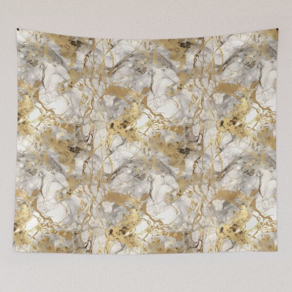 Item preview, Gold Marble Gold Marble on White Velvet Cream Duvet Cover designed and sold by Kentala.