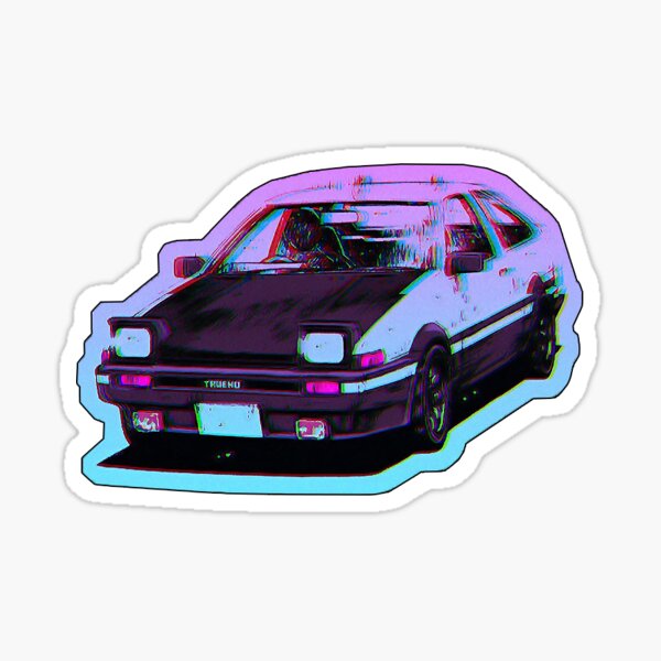 Vaporwave-Rennfahrer Sticker
