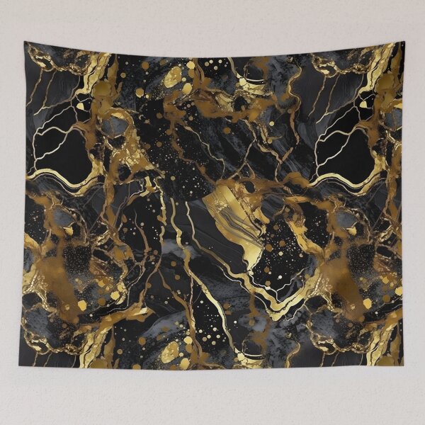 Item preview, Gold Marble on Black - Gold Marble - Duvet Cover designed and sold by Kentala.