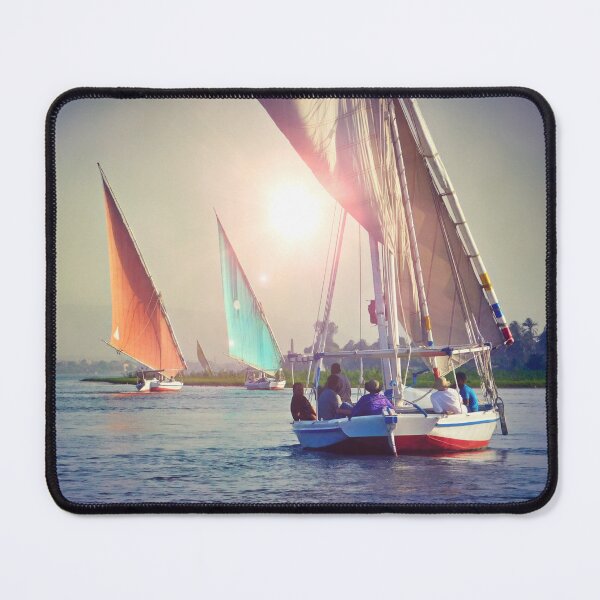 Item preview, Copie de Copie de Copie de Copie de Copie de Sunrise on the Nile river, fishermen and hot air balloons- landscape - Egypt photography designed and sold by art-of-egypt.