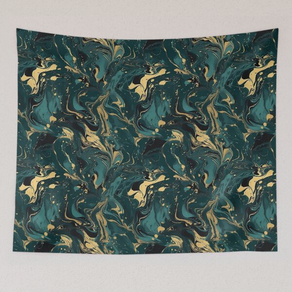 Item preview, Gold Marble Gold Marble on Green Duvet Cover Sapphire designed and sold by Kentala.