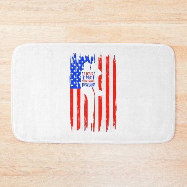 Item preview, American Flag I Love My Softball Player designed and sold by Bigfoot T-Shirt Co..