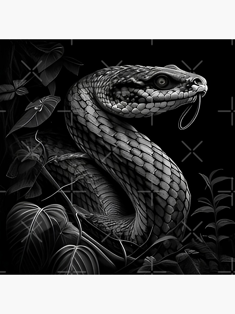 Black and White Snake Print