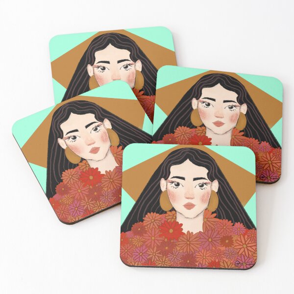 Item preview, Illustration of woman with floral dress by uchi designed and sold by uchix.