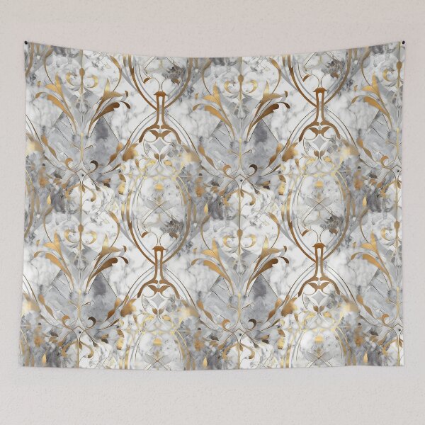 Item preview, Gold Marble on White Gold Marble Duvet Cover designed and sold by Kentala.