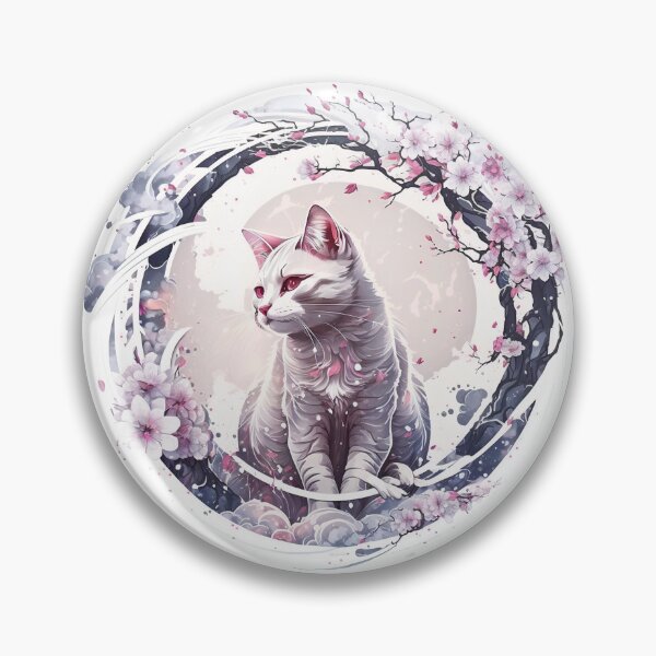 Item preview, Epic Cat Japanese Cherry Blossoms designed and sold by ninaneco.