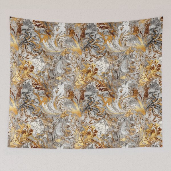 Item preview, Gold marble Gold colored marble on white with lots of gold - duvet cover designed and sold by Kentala.