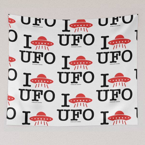 Item preview, I Love UFO - White designed and sold by AreaStickers.