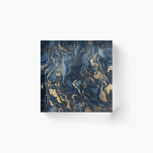 Artikelvorschau, Goldmarmor gold Mamor auf marineblau mit gold - Bettbezug entworfen und verkauft von Kentala.