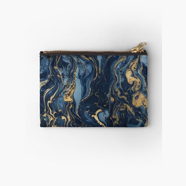 Artikelvorschau, Goldmarmor gold Mamor auf marineblau mit gold - Bettbezug entworfen und verkauft von Kentala.