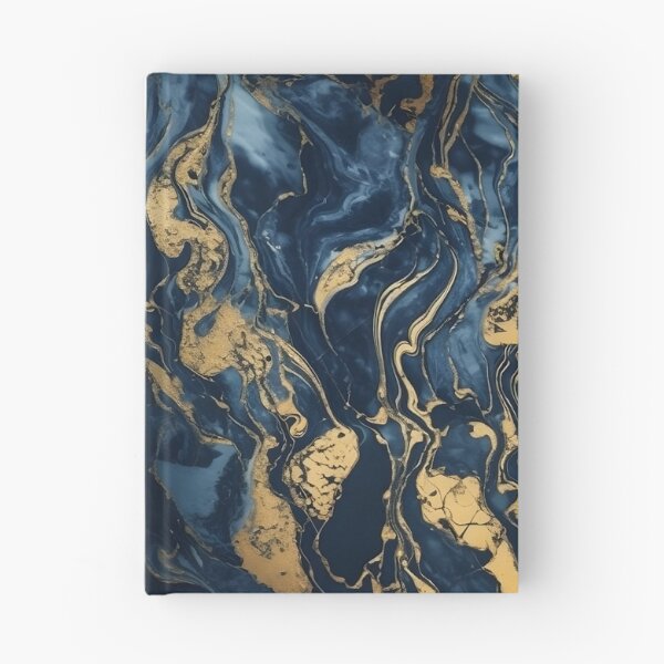 Artikelvorschau, Goldmarmor gold Mamor auf marineblau mit gold - Bettbezug entworfen und verkauft von Kentala.