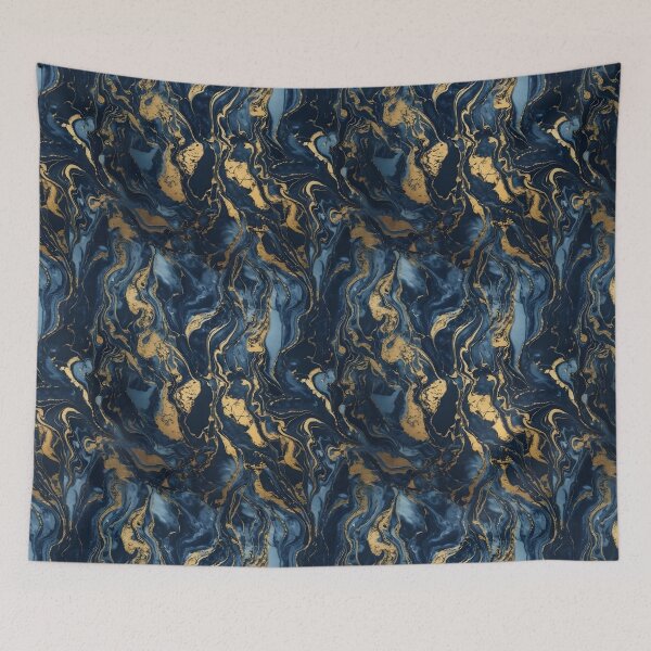 Item preview, Gold Marble gold marble on navy blue with gold duvet cover designed and sold by Kentala.