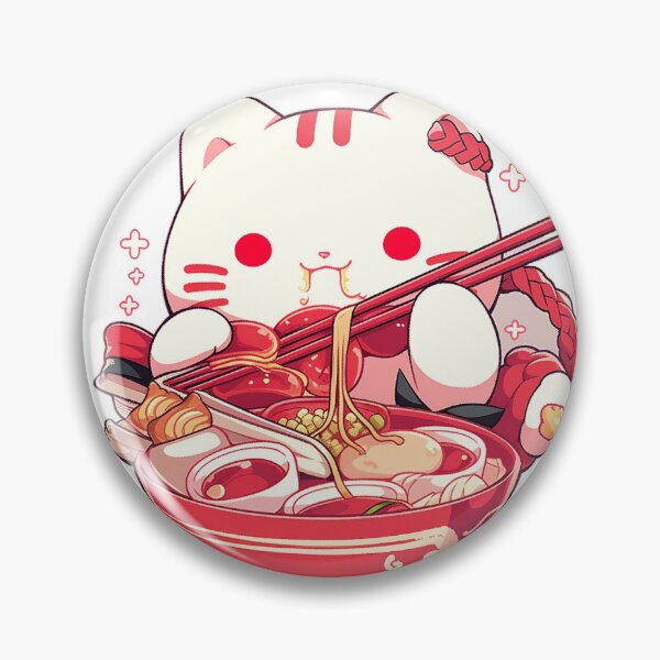 Item preview, Lucky cat eating ramen designed and sold by antoniol-ai.