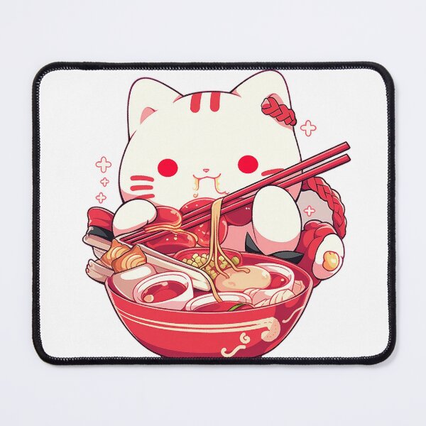 Item preview, Lucky cat eating ramen designed and sold by antoniol-ai.