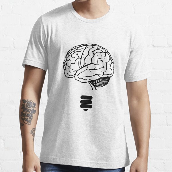 Creative Mind T Shirt White Nerd Brain T Shirt for Men main image 0