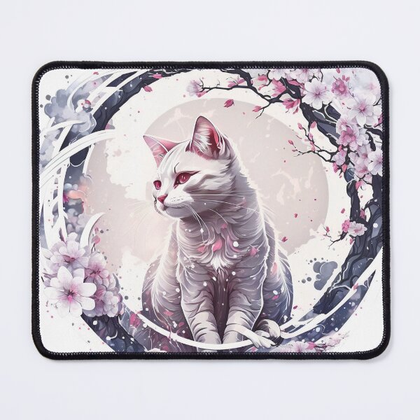 Item preview, Epic Cat Japanese Cherry Blossoms designed and sold by ninaneco.