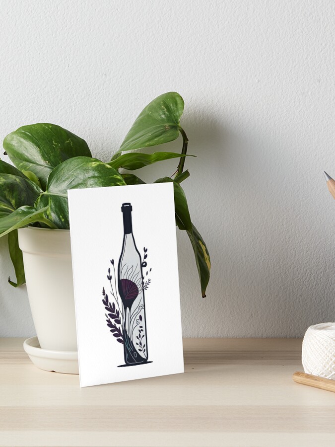 Aesthetic Boho Wine Glass Greeting Card for Sale by Cravio