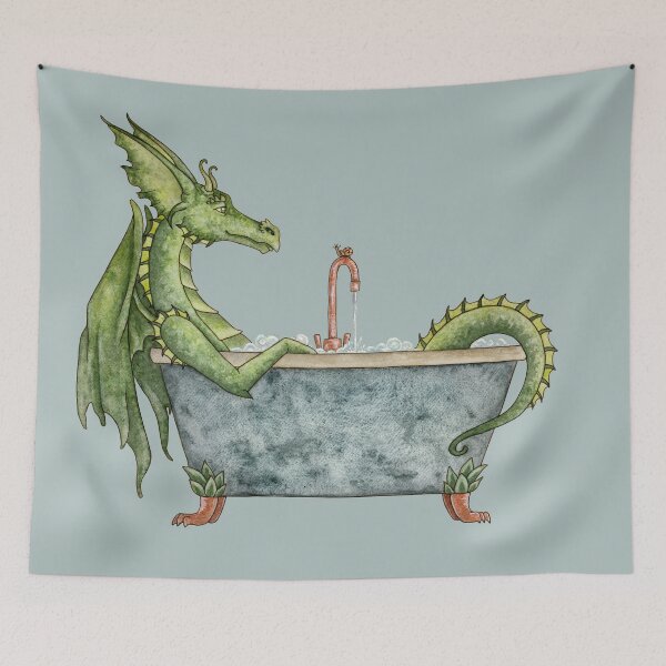 Item preview, Dragons Love Bubble Baths designed and sold by AmyBrownArt.