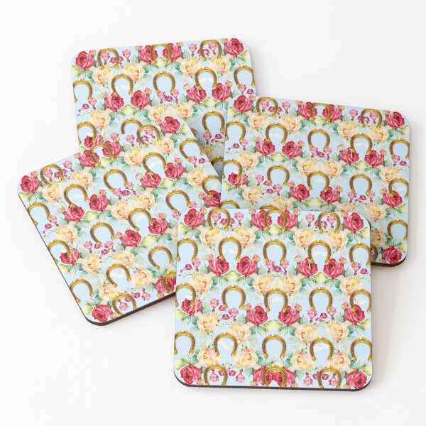 Item preview, Pattern. Roses and Gold Horseshoes designed and sold by KC Morcom.
