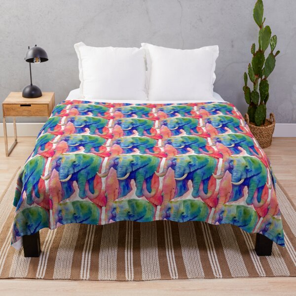 Item preview, Surreal Elephant Watercolor Pattern - Blue Green and Red designed and sold by Aaron2610.