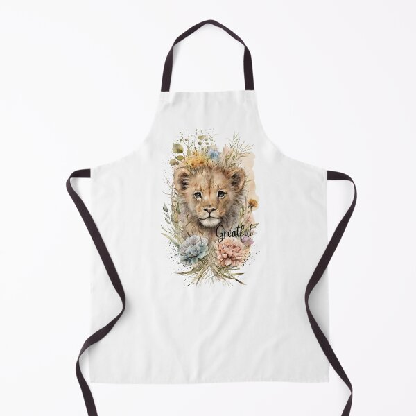 Item preview, Greatful- lion cub- be greatful- lion and flowers designed and sold by Janetlousart.