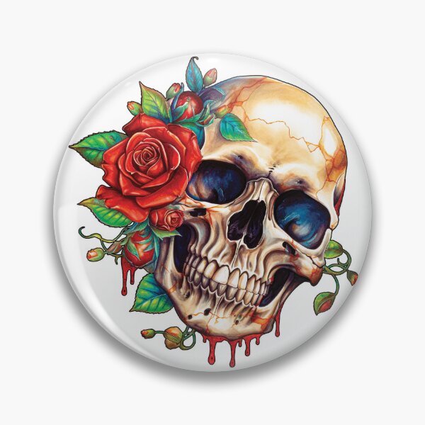 Item preview, A Rose & Skull for a fitting Tattoo designed and sold by Rickie Pauley.