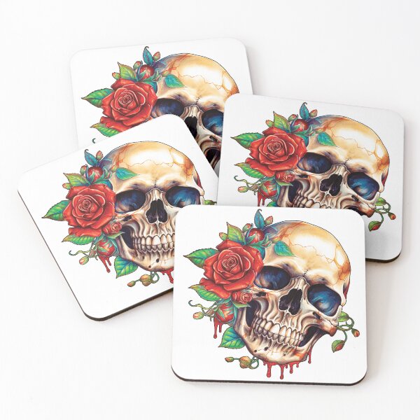 Item preview, A Rose & Skull for a fitting Tattoo designed and sold by Rickie Pauley.