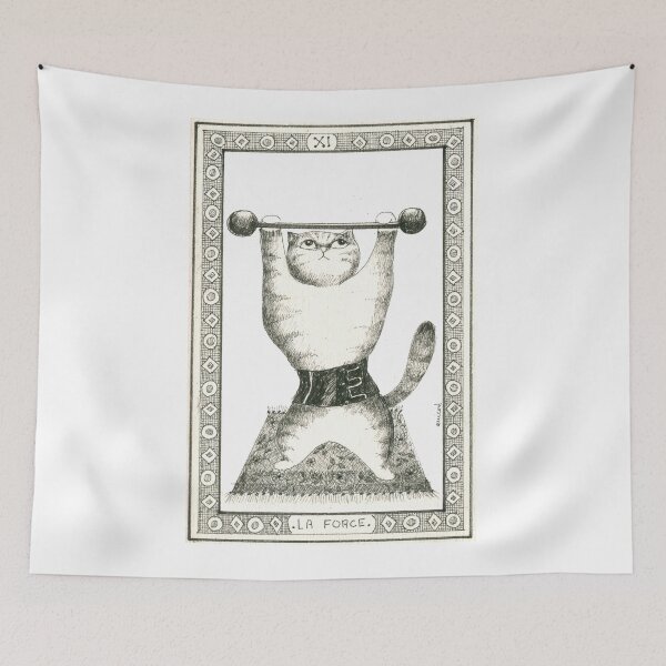 Item preview, La Force: Carte majeure du tarot, cadeau ensorcelant pour les amoureux des chats designed and sold by gatteria.