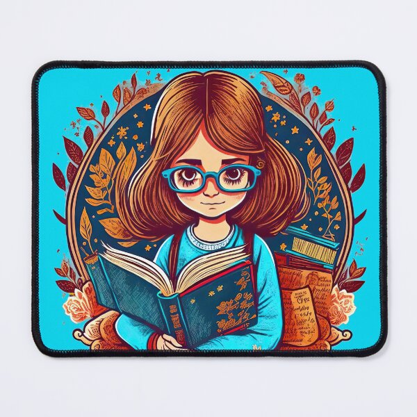 Item preview, Young Book Lover Girl Holding Her Favourite Novel from the Library   designed and sold by bobbi-gyre.