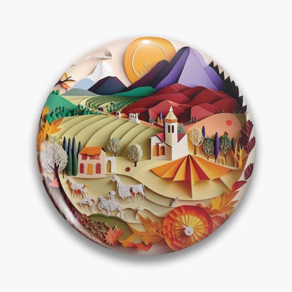 Item preview, church and animals with a big landscape, cut paper style designed and sold by artpapercuts.