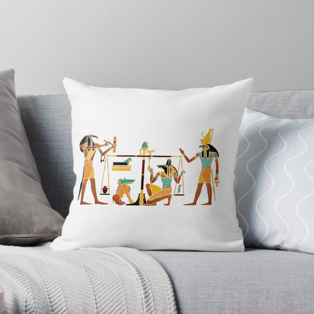 WEIGHING THE SOUL. Egyptians. Egyptian. Throw Pillow