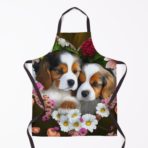 Artikelvorschau, Glückliche süße Welpen und Blumen mit Liebe von Brandon Cable entworfen und verkauft von BrandonArtWorld.