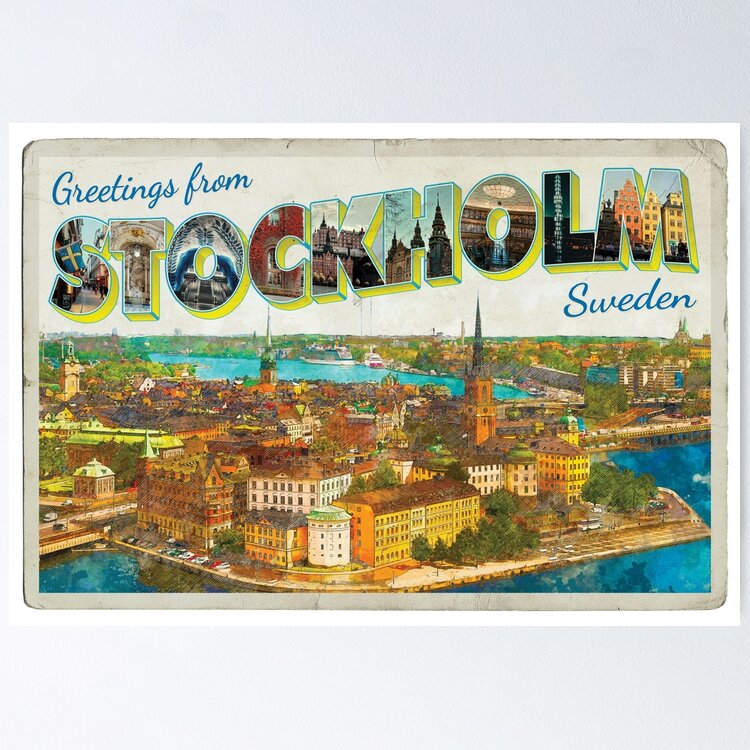Greetings from Stockholm Postcard Sticker
