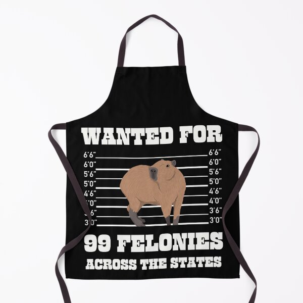 Item preview, Funny Wanted For 99 Felonies Capybara Animal Mugshot designed and sold by Kwoss.
