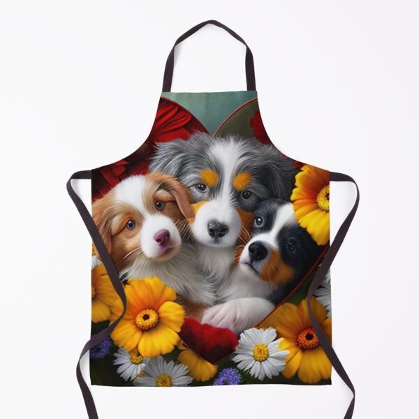 Artikelvorschau, Glückliche süße Welpen und Blumen mit Liebe von Brandon Cable entworfen und verkauft von BrandonArtWorld.