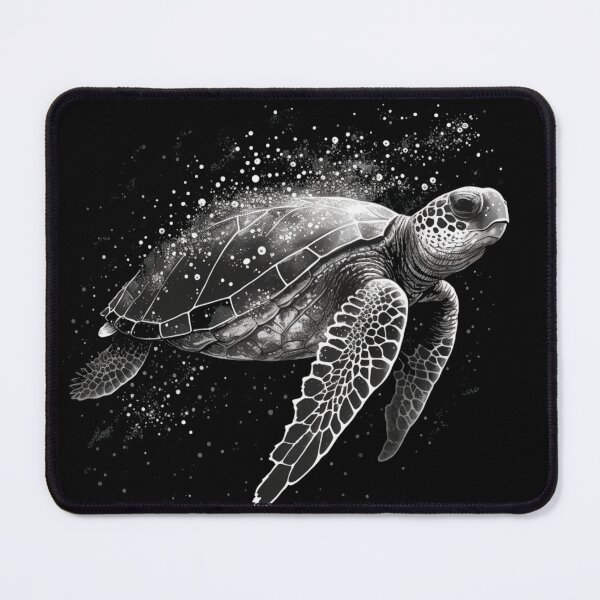 Item preview, Simplicity at its best: 'Benno' the Turtle in Black and White Monochrome designed and sold by MedusaAiArt.