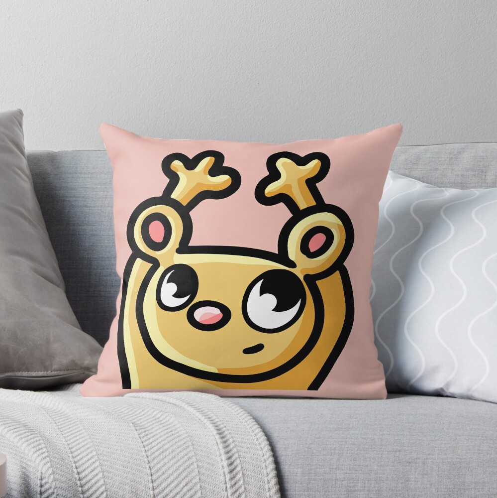 Pou smiling Throw Pillow by BuonArt