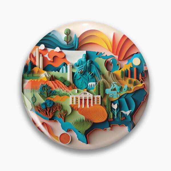 Item preview, United States of America map, paper cut style designed and sold by artpapercuts.