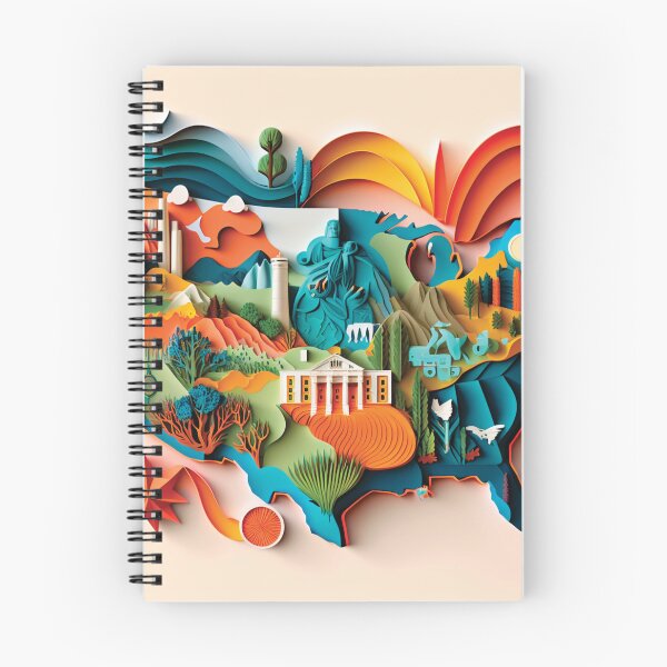 Item preview, United States of America map, paper cut style designed and sold by artpapercuts.