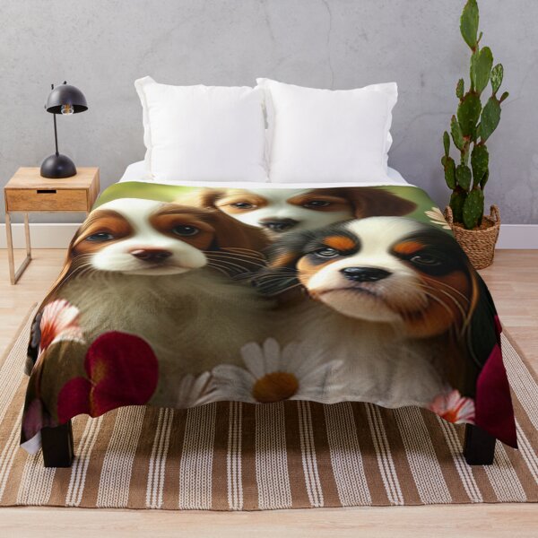 Item preview, Cachorros lindos felices y flores con amor por Brandon Cable designed and sold by BrandonArtWorld.