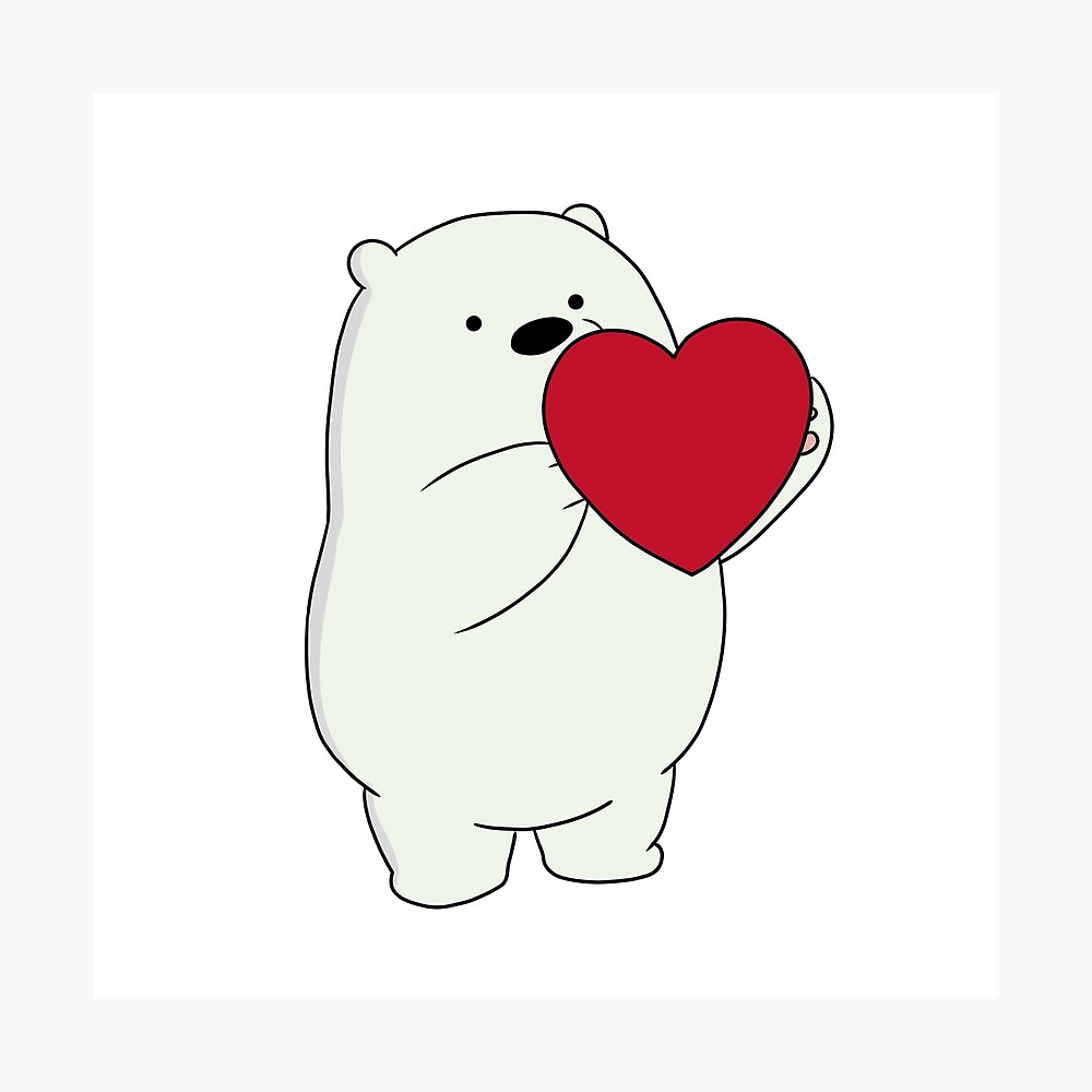 we bare bears ice bear poster by jubyee redbubble redbubble