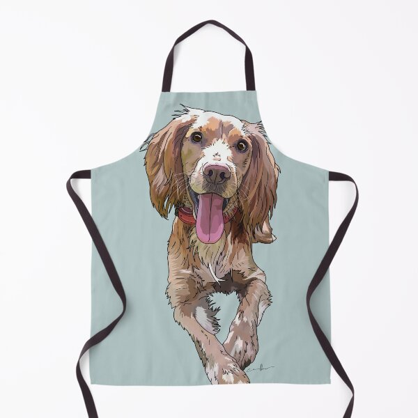 Item preview, Golden Cocker Spaniel portrait, pale pastel blue background by Gorilla Bark designed and sold by GorillaBark.