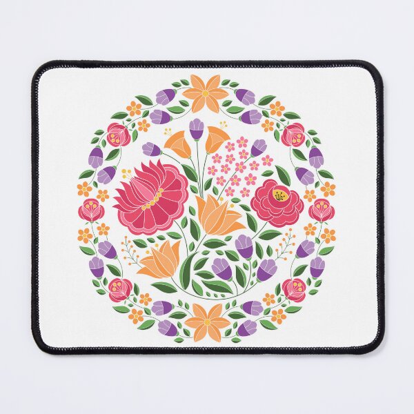 Item preview, Kalocsai folk art flowers circle pattern designed and sold by Kormix.