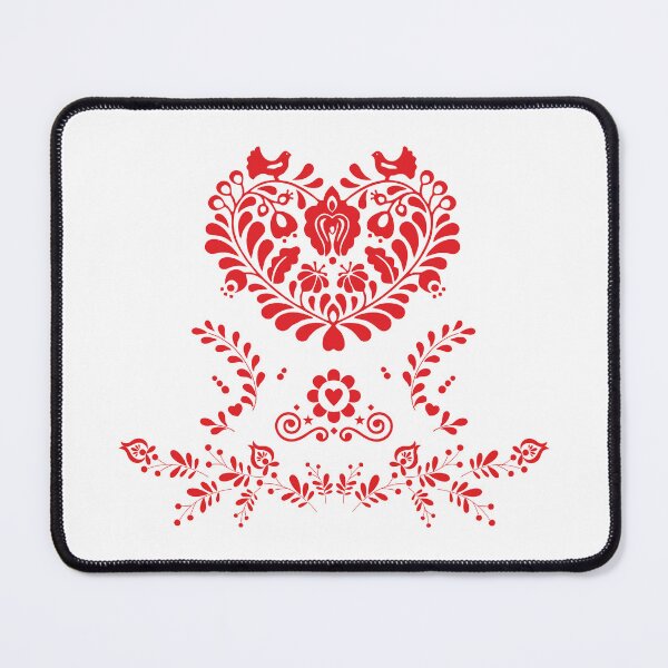 Item preview, Kalocsai folk art flowers red heart pattern designed and sold by Kormix.