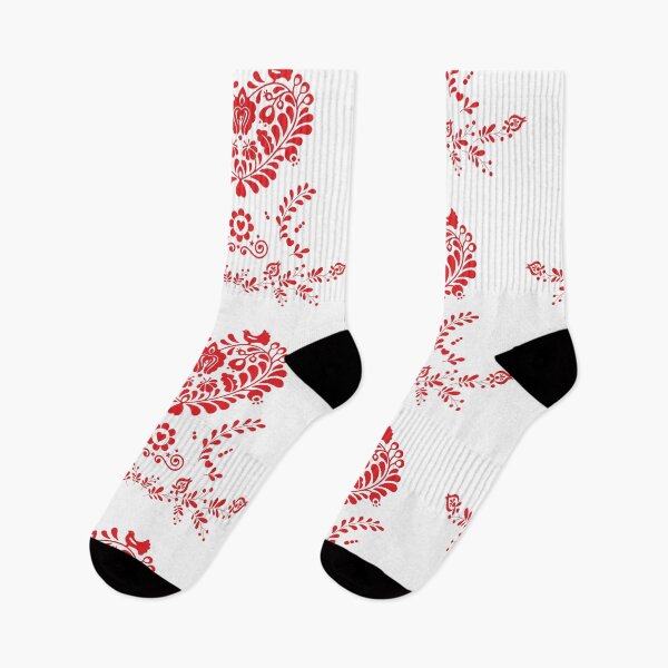 Item preview, Kalocsai folk art flowers red heart pattern designed and sold by Kormix.