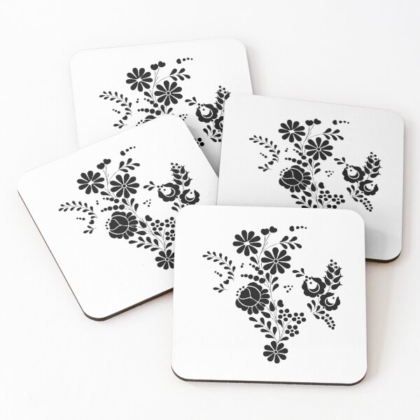 Item preview, Kalocsai folk art black flowers designed and sold by Kormix.